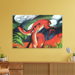 Franz Marc Rode Herten II Expressionistisch Schild Canvas Afdruk