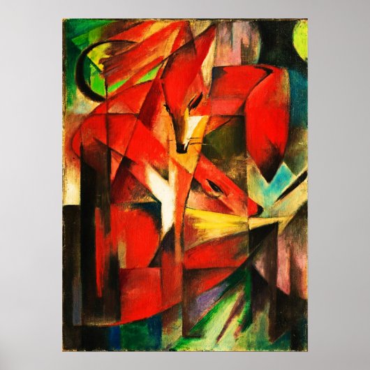 Franz Marc The Foxes Red Fox Modern Art Painting Poster (Voorkant)