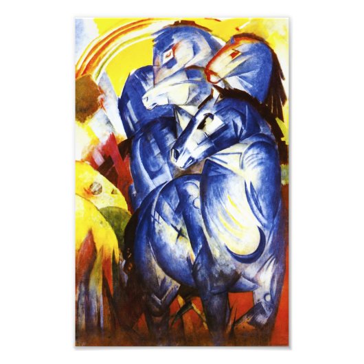 Franz Marc The Tower of Blue Horses print Foto Afdruk (Voorkant)