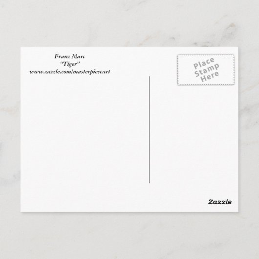Franz Marc - Tiger Briefkaart (Achterkant)
