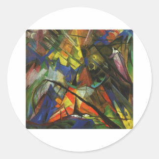 Franz Marc - Tirol 1914 Oliedoek Lichte Orb Ronde Sticker
