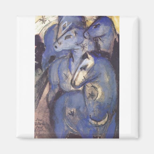 Franz Marc - Tower of Blue Horses 1913 Equestrian Magneet (Voorkant)
