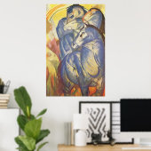 Franz Marc - Tower of Blue Horses 1913 Equestrian Poster (Thuiskantoor)