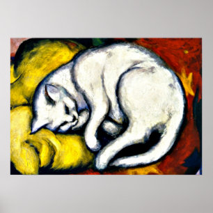 Franz Marc - Witte Kat. Schilderij van Franz Marc  Poster