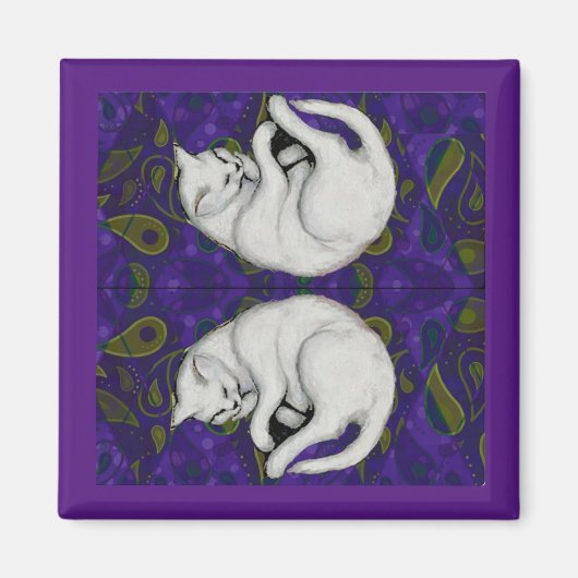 Franz Marc, Witte Kat Slapen Magneet (Voorkant)