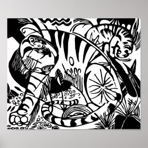Franz Marc - Zwarte en Witte Tijger - Abstracte Ku Poster