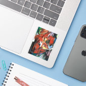 Franz Marc's The Foxes (1913)  Sticker (Laptop met iPhone)