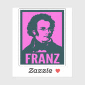Franz Schubert Pop Kunstportret Custom Cut Vinyl Sticker (Vel)