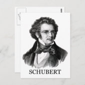 Franz Schubert, zwart Briefkaart (Voorkant / Achterkant)