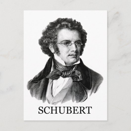 Franz Schubert, zwart Briefkaart (Voorkant)
