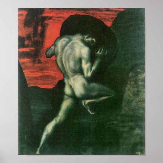 Franz von Stuck - Sisyphus Poster (Voorkant)