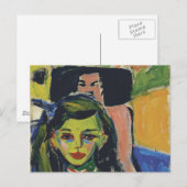 Fränzi voor gebeeldhouwde stoel van Ernst Kirchner Briefkaart (Voorkant / Achterkant)