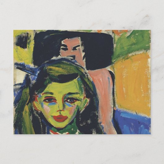 Fränzi voor gebeeldhouwde stoel van Ernst Kirchner Briefkaart (Voorkant)