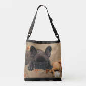 Französische Bulldogge am Meer French Bulldog Crossbody Tas (Achterkant)