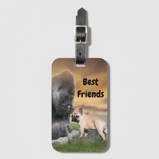 Französische Bulldogge beste Freunde Bagagelabel (Voorkant (verticaal))