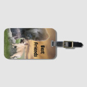 Französische Bulldogge beste Freunde Bagagelabel (Voorkant (horizontaal))