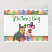 französische Bulldogge buntes Herz French Bulldog Briefkaart (Voorkant)