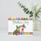 französische Bulldogge buntes Herz French Bulldog Briefkaart (Staand voorkant)