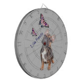 Französische Bulldogge Butterflies Day Bulldog Dartbord (Voorkant Links)