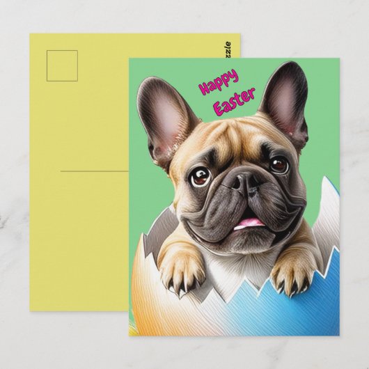 Französische Bulldogge Ei Ostern French Bulldog Briefkaart (Voorkant / Achterkant)