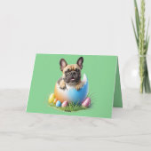 Französische Bulldogge Ei Ostern French Bulldog Feestdagen Kaart (Achterkant)