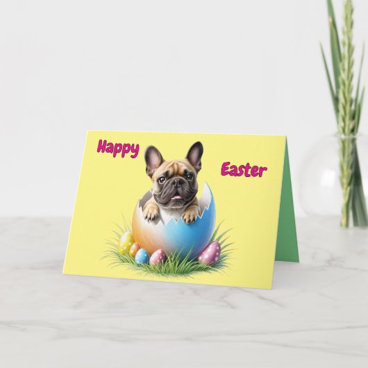 Französische Bulldogge Ei Ostern French Bulldog Feestdagen Kaart (Voorkant)