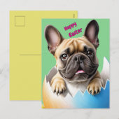 Französische Bulldogge Ei Ostern French Bulldog Feestdagenkaart (Voorkant / Achterkant)