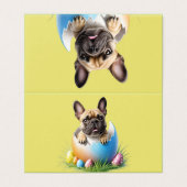 Französische Bulldogge Ei Ostern French Bulldog Kaart (Buitenkant ongevouwen)