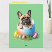 Französische Bulldogge Ei Ostern French Bulldog Kaart (Achterkant)