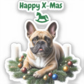 Französische Bulldogge French Bulldog  Weihnachten Sticker (Voorkant)