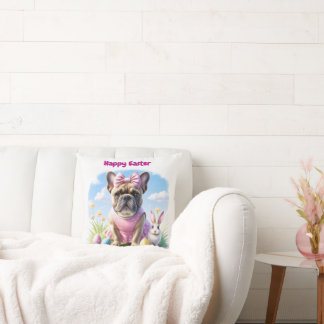 Französische Bulldogge Frohe Ostern French Bulldog Kussen