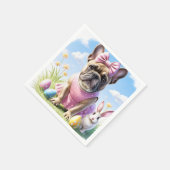 Französische Bulldogge Frohe Ostern French Bulldog Servet (Hoek)