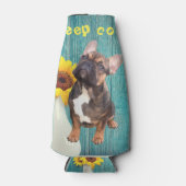 Französische Bulldogge Getränkekühler Flesjeskoeler (Voorkant)