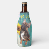 Französische Bulldogge Getränkekühler Flesjeskoeler (Fles Voorkant)