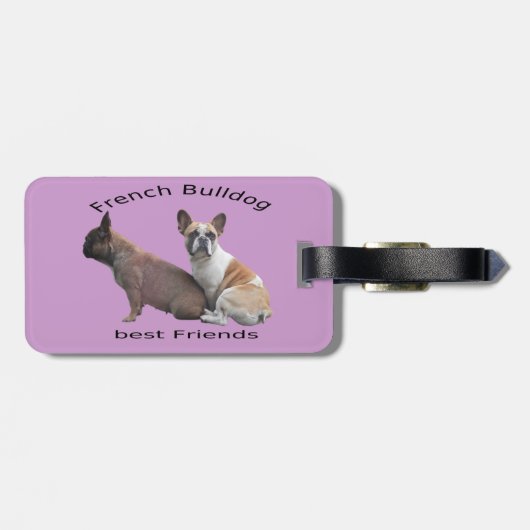 Französische Bulldogge Gute Freunde French Bulldog Bagagelabel (Achterkant horizontaal)