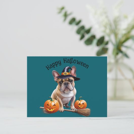   Französische Bulldogge Halloween  Briefkaart (Staand voorkant)