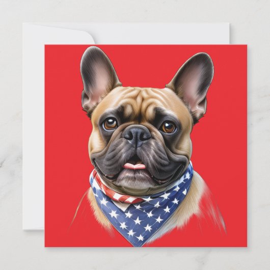 Französische Bulldogge Halstuch Labor Day Bulldog (Voorkant)