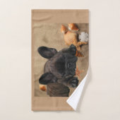 französische Bulldogge hello Summer Ausweis Handt Handdoek (Handdoek)