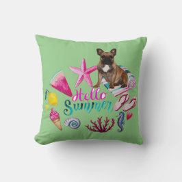 Französische Bulldogge Hello Summer French Bulldog Kussen
