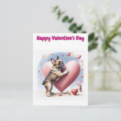 Französische Bulldogge Herzsprung French Bulldog Briefkaart (Staand voorkant)