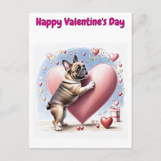 Französische Bulldogge Herzsprung French Bulldog Briefkaart (Voorkant)