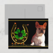 Französische Bulldogge Hufeisen French Bulldog Briefkaart (Voorkant / Achterkant)