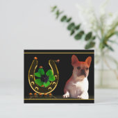 Französische Bulldogge Hufeisen French Bulldog Briefkaart (Staand voorkant)