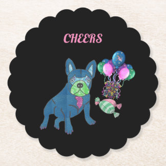 französische Bulldogge Luftballon French Bulldog Kartonnen Onderzetters