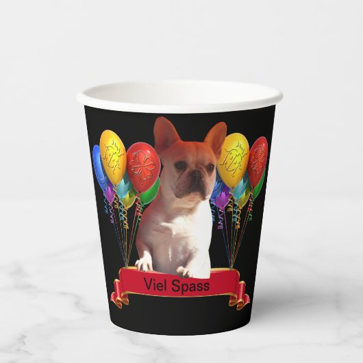 Französische Bulldogge Luftballon French Bulldog Papieren Bekers (Voorkant)
