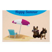 Französische Bulldogge Meer French Bulldog Urlaub Perfect Poster (Voorkant)