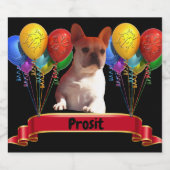 französische Bulldogge mit Ballons Sparkling Wijnetiket (Enkel label)
