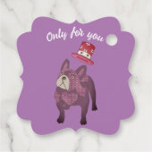 Französische Bulldogge mit Zylinder   Bedankjes Labels (Achterkant)