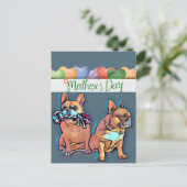 Französische Bulldogge Muttertag French Bulldog Briefkaart (Staand voorkant)