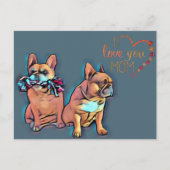 Französische Bulldogge Muttertag French Bulldog Briefkaart (Voorkant)